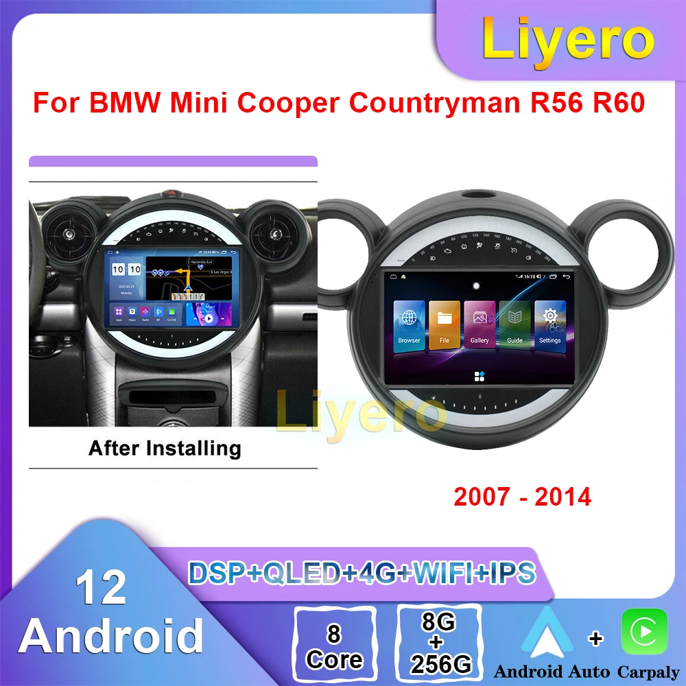 Autoradio pour Bmw Mini Cooper R56 R60 2007-2014 Autoradio Stéréo