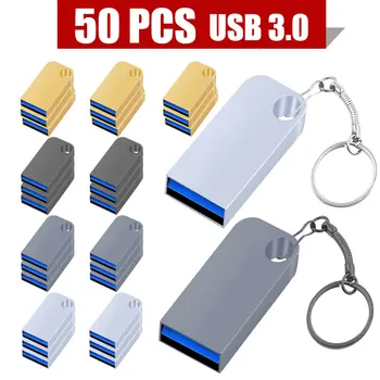 50ШТ USB3.0 flash drive Super mini 32 GB stick металл16 GB, 32 GB, 64 GB I 128 GB flash drive USB 3.0 maleni kartica U Disk cle usb Slika