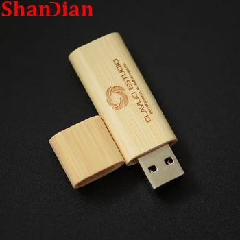 Personalizirani Drveni Flash memorija od 64 GB s Besplatnim Logo, Flash memorija od 32 GB, Кленовое Besplatno Prsten Za ključeve, memorijska Kartica od 16 GB, USB 2.0, disk 8 GB, 4 GB Slika