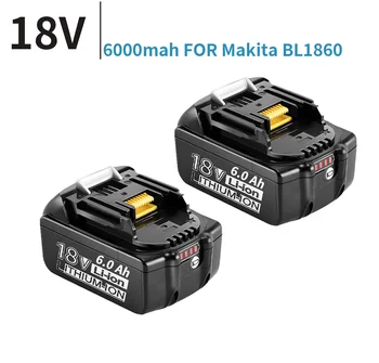 za Makita 18 6.000 mah 6.0 Ah Punjive Snaga Alati Baterija S LED Litij-Ionska Zamjena LXT BL1860B BL1860 BL1850 BL1830 Slika