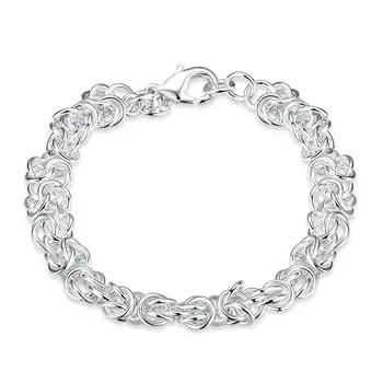 Elegantan, romantičan narukvica s kopčom u obliku zmaja, narukvica, lanac od 925 sterling srebra Slika
