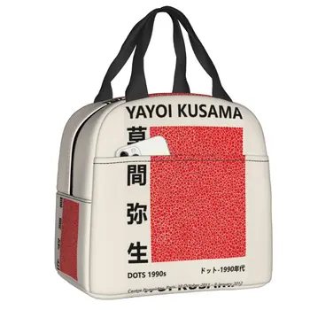 Grašak, crvena torba za ланча Yayoi Kusama za žene, radiouredaj usamljena термосумка za obrok, ručak-boks za kampiranje, torba za piknik Slika