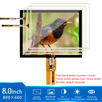 8-inčni touchpad 800 * 600 Rezolucija 350 svjetlinu industrijski prikaz GT080S0M-N12Для 8-inčna monitora Slika