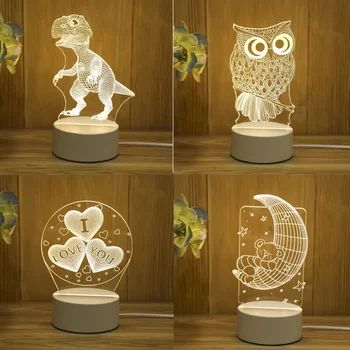 3D lampa akril USB LED ночники dječje lampe za čitanje Božićnih ukrasa za dom, spavaće sobe, dekor na dan rođenja, svadbeni pokloni Slika