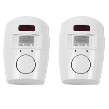 2X Osnovna alarmni Bežični detektor + 4X daljinski upravljači Pir Infracrveni senzor pokreta, Bežični monitor alarm Slika