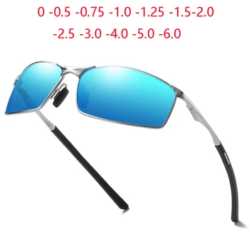 Sunčane Naočale Za Kratkovidnost Sa anti-glare, Gospodo Polarizovana Modni Metalne Sunčane Naočale Za Vožnju Po Recept Za muškarce 0 -0,5 -0,75 -6,0 Slika