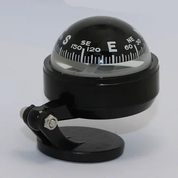 Uvodni lopta kompasa na ploči s instrumentima u automobilu Podešavanje deklinacije Pokazivač smjera video snimač Slika