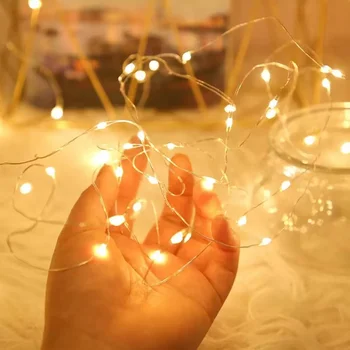 Svjetlosna гирлянда sa napajanjem iz USB dužine 1-30 m pogodan za božićno vjenčanje dekoracije, nevjerojatan lampa od bakrene žice, paul otkriva Slika
