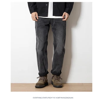 2023 Proljeće-jesen nove crne hlače, muške modne elastične svakodnevne hlače direktnog rezanja slobodnog rezanja u retro stilu Slika