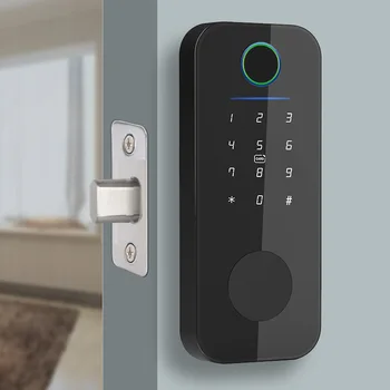 TTlock smart deadbolt lock app remote lozinku, karta s otisak prsta, ključ za otključavanje, aluminijska legura s akrilnog stakla Slika
