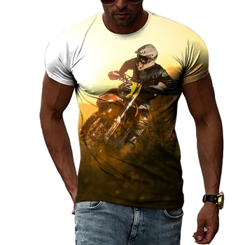 Majice y2k Za Muškarce, Ljetni Modni Majice na Strmom Stilu za Motokros, Svakodnevne majice sa 3D Ispis, Trend Roba, Majice Sa Kratkim rukavima Slika