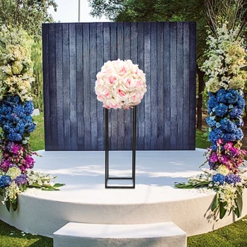 25*25*75 cm Crna cvjetni podne stalak, metalna, stupac, stalak za cvijeće, cvjetni aranžman za svadbene zurke, centralno ukras za večeru Slika