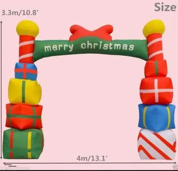 Kvalitetan 4-metar div inflatable Božićno slavoluk s подарочными kutijama za svečanosti otvaranja 110 220 Slika