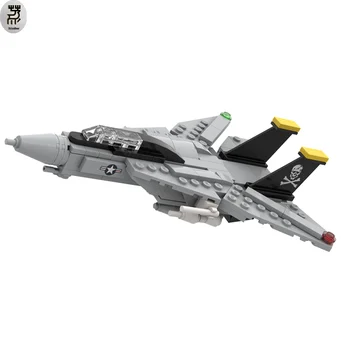 211 KOM. MOC 1:100 S Pokretnim Krilima Mini F-14 Tomcat Gradivni Blokovi Borac Model Bombaš Igračka Cigle rođendanski Poklon za Djecu Slika