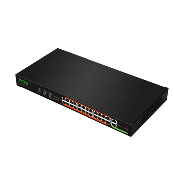 Igra Ethernet preklopnik Smart Network Switcher Plug and play online-razdjelnik POE-prekidač je Igra mrežni prekidač 24 luka 100 M + 2 Gigabita Slika