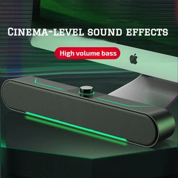 Prijenosni stolni led light žično zvučnik Bluetooth 5,0 za kućnog kina, stereo slušalica surround zvuk, stolno računalo, басовый zvučnik Slika