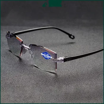 Naočale za čitanje s inteligentnim zumom i антисиневой pozadinskim osvjetljenjem, bez okvira ultra moderne naočale za dalekovidnost, muške i ženske naočale za dalekovidnost Slika