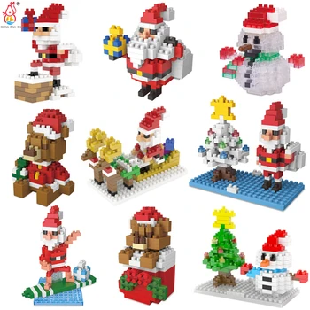 Božićna tema igračka, blok, dječje igračke puzzle, 5 mini-trodimenzionalni igračaka za djecu božićni dar, prikupiti cigle Slika