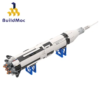 BuildMoc Saturn IB, svemirska raketa, skup sastavnih blokova, svemirska raketa-nosač, keramička model, dječja igračka za rođendan Slika