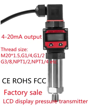 LCD-senzor tlaka 4-20 ma Izlazni Senzor Vode, nafte, Plina 10 bar 100 funti po kvadratnom inču 50 mbar 1,6 Mpa Senzor Za Mjerenje tlaka G1/4 Slika