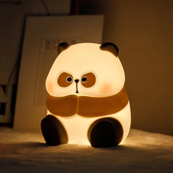 Noćno svjetlo s Slatka Panda, Mekan Silikon noćno svjetlo osjetljiv na Dodir, Led Dječji Lampa sa Životinjama, Punjiva Noćni Lampe, Dekor Sobe Slika