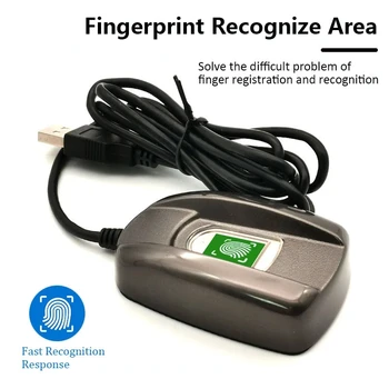 500 dpi, statični biometrijska USB čitač otisaka prstiju, čitač Besplatna podrška SDK za primjenu u sustavima Windows, Linux i Android Slika