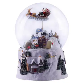 Božićni grudva kuća Leteći jelen Kristalnu kuglu Muzička kutija Vlak Rotirajući Sjajni snow bowl Muzička kutija Kreativan poklon za rođendan Slika