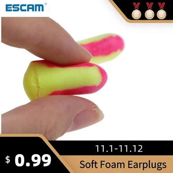 ESCAM 10 parova za jednokratnu upotrebu soft поролоновых затычек za uši, štite od hrkanje, bez uzice Slika