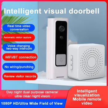 Inteligentni video portafon, zvono na vratima, otkrivanje ljudskog tijela, vizualni sine zvuk, nadzor Wi-Fi, inteligentni bežični zvono na vratima 1 Slika