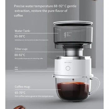 Mini prijenosni automatski aparat za kavu ručno kapanje aparat Drug puder aparat za kavu Genetika uredski aparat za kavu Slika