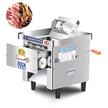 Električna mašina poslovni ručno potpuno automatski stroj za rezanje na kockice mesa od nehrđajućeg čelika, mrežna rezač za rezanje mesa junetina Slika