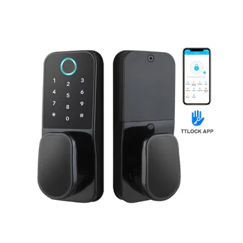 TTlock APP Moderan lozinku E-kupatilo Spavaća soba Drvena vrata aplikacija za upravljanje telefonom sa otiscima prstiju Sigurnosna vrata pametan zaključavanje vrata Slika