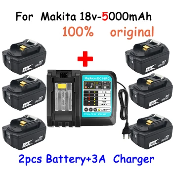 S Punjačem BL1860 Akumulator 18 V 5000mAh Li-ion za Makita 18v Battery 6ah BL1840 BL1850 BL1830 BL1860B LXT400 Slika
