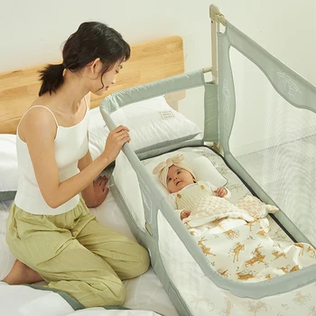 LEEOEEEVEE jednostavno i lako sklopivi krevetić Udoban ležaj za djecu unutar kreveta Zaštita прикроватной stolovi Slika