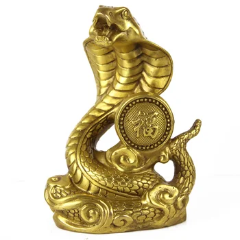 Yu Shan, bakar-brončani nakit, velika zmija, zodijački ukras i umjetnička kip, ukras za dom Slika