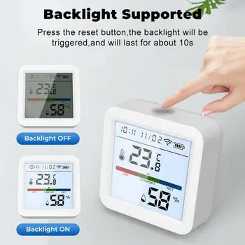Tuya WIFI Senzor Temperature I Vlažnosti Prostora Za Hygrometer Termometar Detektor Smart Life Daljinski Upravljač Podrška Alexa Google Home Slika