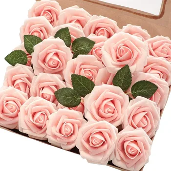 25 za kutiju Umjetne ruže ručni rad, umjetne ruže od pjene, lažni cvijeće za vjenčanje nakit, Kućni dekor, pokloni za Valentinovo Slika