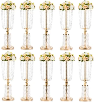 12 kom. akril crystal vjenčanje prometni stol, stalak za cvijeće, svijećnjak, centralno ukras za zurke, vjenčanje pribor za ukrašavanje Slika