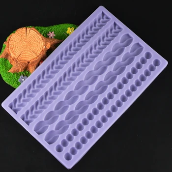 3D biserna вязаная uže Silikonska forma za помадки Granice torte Kalup za Gumpaste ukras Kuhinja DIY Alata za uređenje pečenje Slika