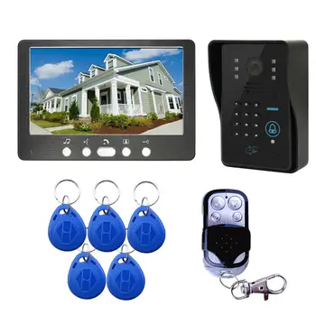 7-inčni žični video interfon sa kamerom interfon Vodootporna zaštita sigurnosti apartmani Privatni stambeni Slika