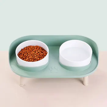 Đonovi dual zdjelica za mačke s optimizam postoljem, zaštita za podnošenje hrane, trake zdjele, proizvode za kućne ljubimce Omedero Doble Gato Slika