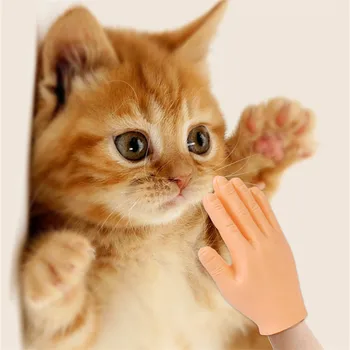 Zabavna rukavica za masažu mačke, rukavica za груминга, četka za kućne ljubimce, rukavica za interaktivne igre s malom пальчиками, igračke za mačke Slika