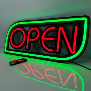 OTVORENA neonski znak 55x22 cm Ultra bright led lampa sa daljinskim upravljanjem za otvaranje kabineta trgovine, firma za oglašavanje Slika