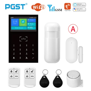PGST PG109 Tuya Pametan Alarm 4,3 inčni Zaslon WIFI GSM Alarmni Sustav Sigurnosti doma S Funkcija Temperature i Vlažnosti Slika