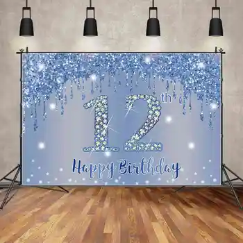MOON.QG Foto pozadine, individualni plava pozadina Sretan rođendan, banner, večernje oprema, rekviziti za dječju dušu za dječake, vjenčanje dekoracije, rekvizite Slika