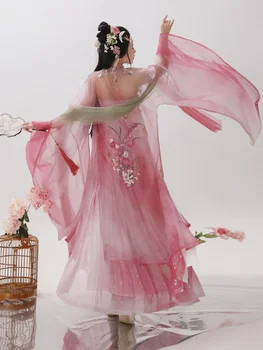 Moderan ženski retro-ružičastoj haljini princeza u tradicionalnom kineskom stilu Hanfu, kostim za igranje uloga, smještaj za haljinu Slika