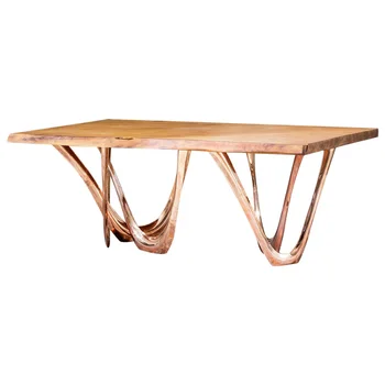 Dizajn visokokvalitetne trpezarijski stolovi i stolice, pravokutni mramorni stol, stol od punog drveta. Slika