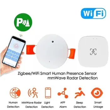 Za Tuya Zigbee Wifi, Inteligentni Senzor Prisutnosti Osoba S Миллиметровым Definicijom PIR Smart Wave Life Motion Senzor Svjetline program S2G9 Slika