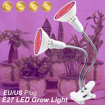Led biljka za žarulje E27 Clip Phyto Growing Light lampa 220V za hidroponski Fitolamp Sjeme sobno cvijeće led staklenik Šator za uzgoj Slika