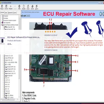 Softver za popravak ECU Pinout ECUs Immo Location Alat Za popravak automobila, Uključujući Multimetri Grešaka tranzistora EEprom RAM PAL Dekoder Slika